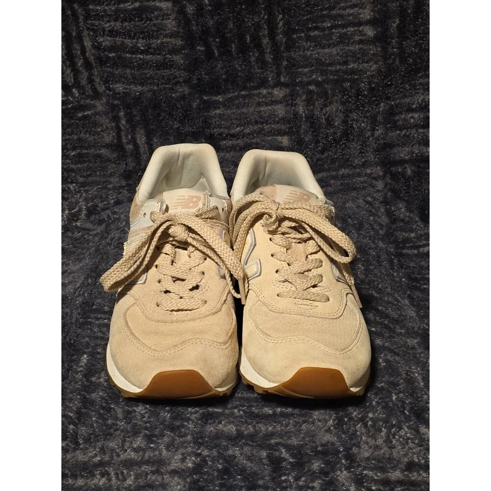 New Balance 574 Shoes Women's Size 6.5 Tannish Suede Mesh ENCAP WL574DL2 Laces